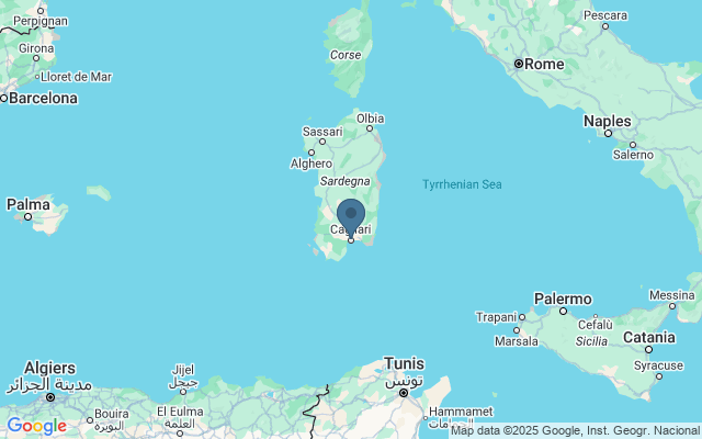 Kaart met locatie Romeins amfitheater Cagliari